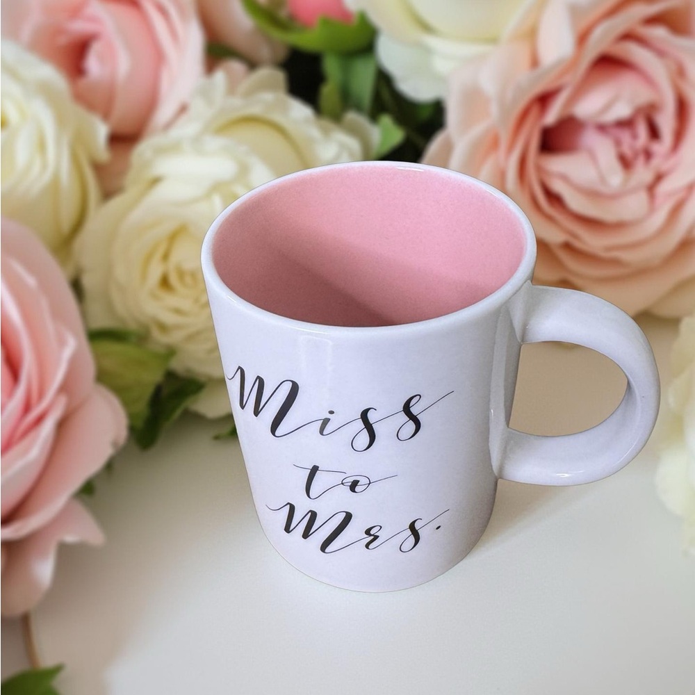 Miss to Mrs. Pink and White Mug
